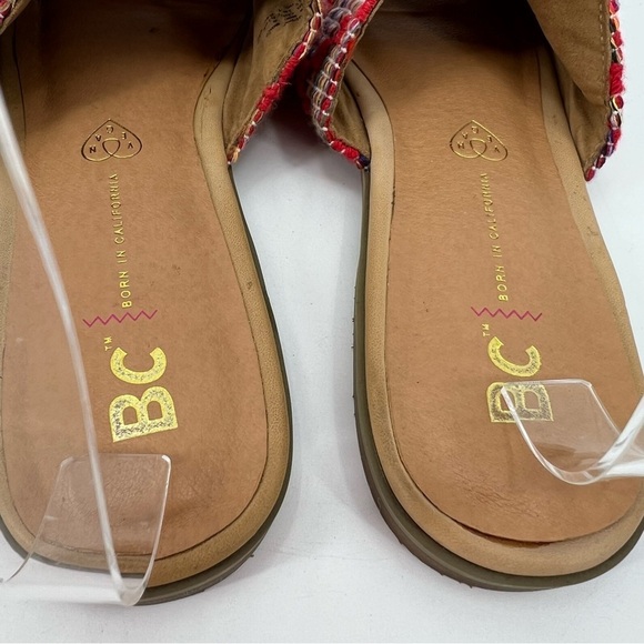 BC Footwear Tassel Slide Sandals 8.5 Multicolor Boho Summer Beach Flat - Picture 5 of 8